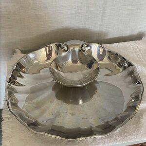 Silver Plated Shell Serving chip and dip  Platter the Wilton company